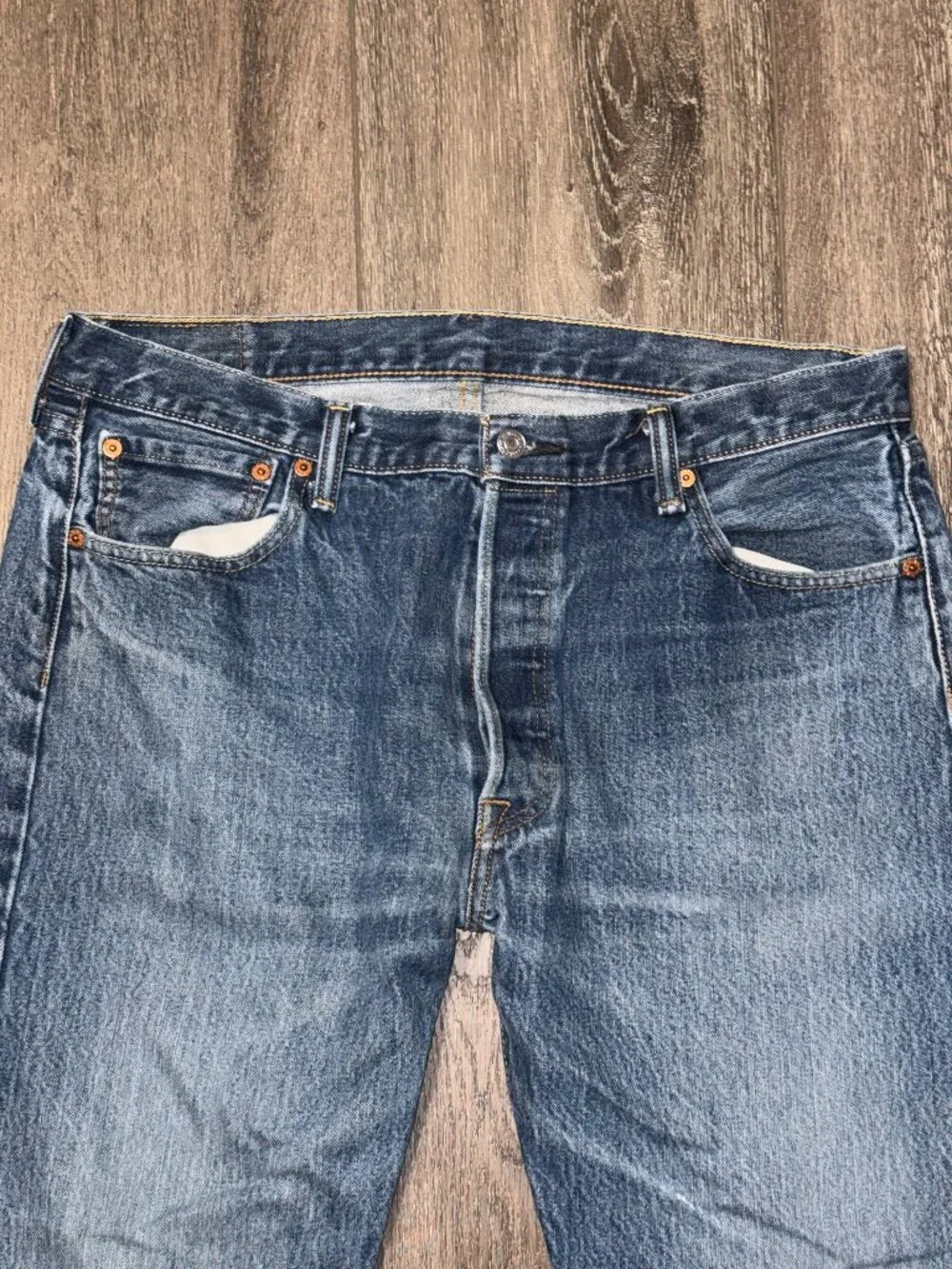 Levis 501XX Jeans Mens 36x29 Blue Denim Straight Leg Button Fly Classic Fit